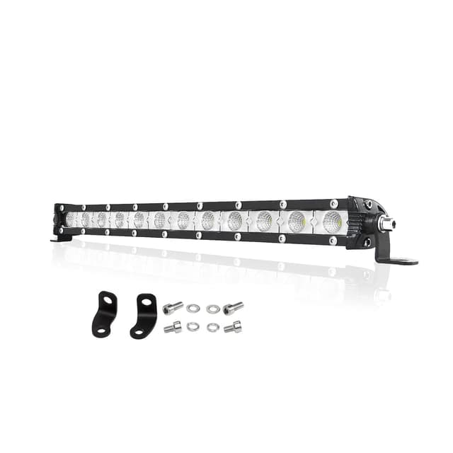 PICAA Led Arbeitsscheinwerfer 13 Zoll 38CM 60W einzelne Reihe Led Lichtbalken 12V Slim Led Zusatzscheinwerfer Bar Flutlicht LED Arbeit Licht Bar für SUV Offroad ATV UTV Traktor 4x4 Auto 13 Zoll 60w Flutlicht