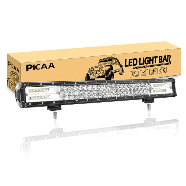 PICAA Led Arbeitsscheinwerfer 23 Zoll 59CM 324W Led Lichtbalken 12V 24V 6000K Led Zusatzscheinwerfer Bar Spot Flutlicht Kombination LED Arbeit Licht Bar für SUV Offroad ATV UTV Traktor 4x4 Auto 22 Zoll 324W