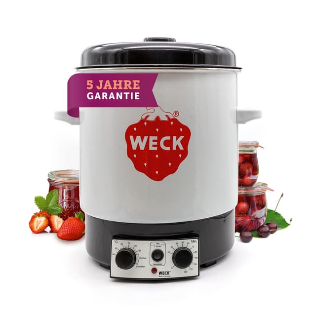 WECK Einkochautomat WAT15 Emaille mit Zeitschaltuhr & Präzisionsthermostat – 29L Einkochtopf, Glühweinkocher, Dampfentsafter, Einweckautomat – Edelstahl, Made in Germany, hochwertig & vielseitig Single WAT 15