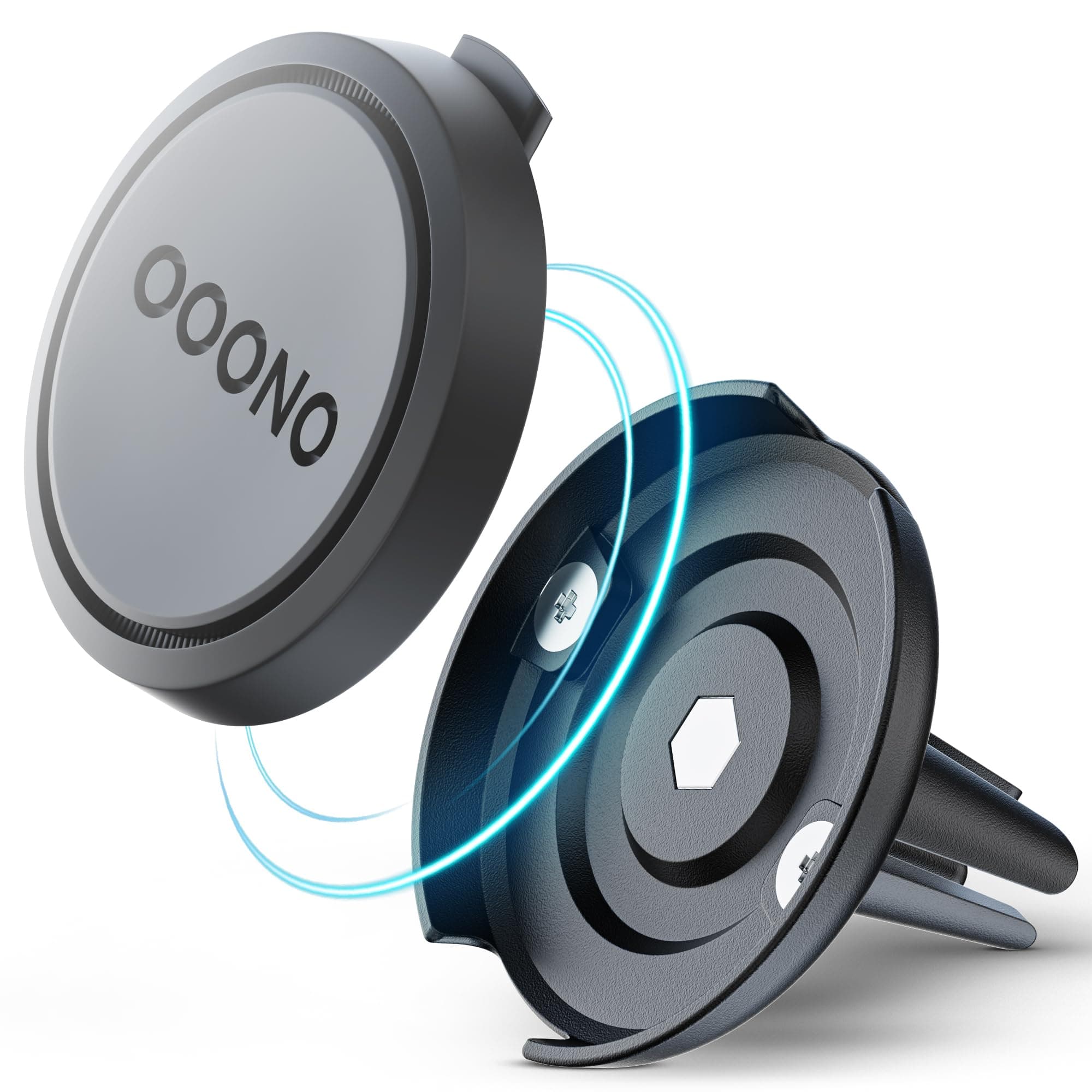 Ooono 2 Halterung Magnetische Auto-Lüftungsgitterhalterung für OOONO CO-Driver NO2, Luftschlitzhalter mit eingebauten Magneten, kompatibel mit OOONO NO2 Blitzerwarner