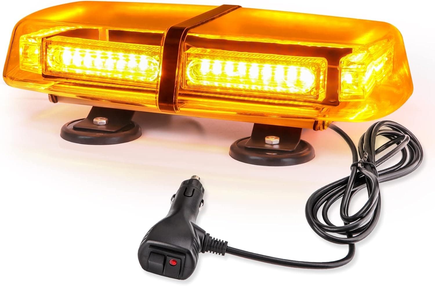 ROUTEKING 54 LED Rundumleuchte - 12/24V Warnleuchte mit E-Mark, IP65 Amber Warnlicht Warnblinkleuchte Blitzlicht Auto LKW KFZ Stroboskop 7 Modi Light Mit 4 Super Magnetfuß(Orange) Bernsteinfarben
