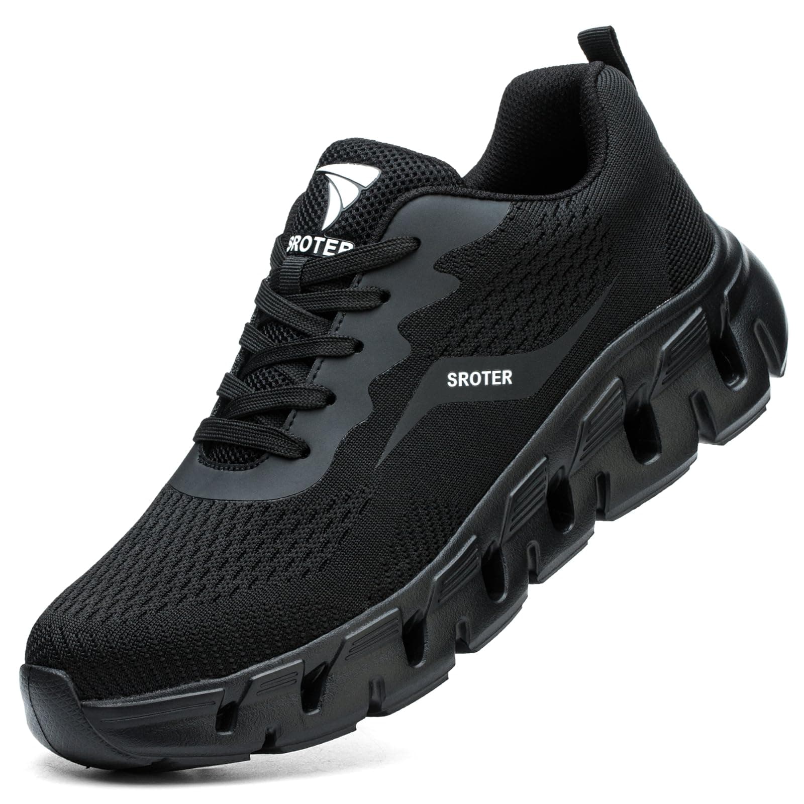 HEOAARG Arbeitsschuhe Herren Damen Sicherheitsschuhe mit Stahlkappe,Arbeitsschuhe Leicht Safety Shoes Atmungsaktiv Stahlkappenschuhe Sneakers 44 EU Schwarz Angebot bei HelloDeals