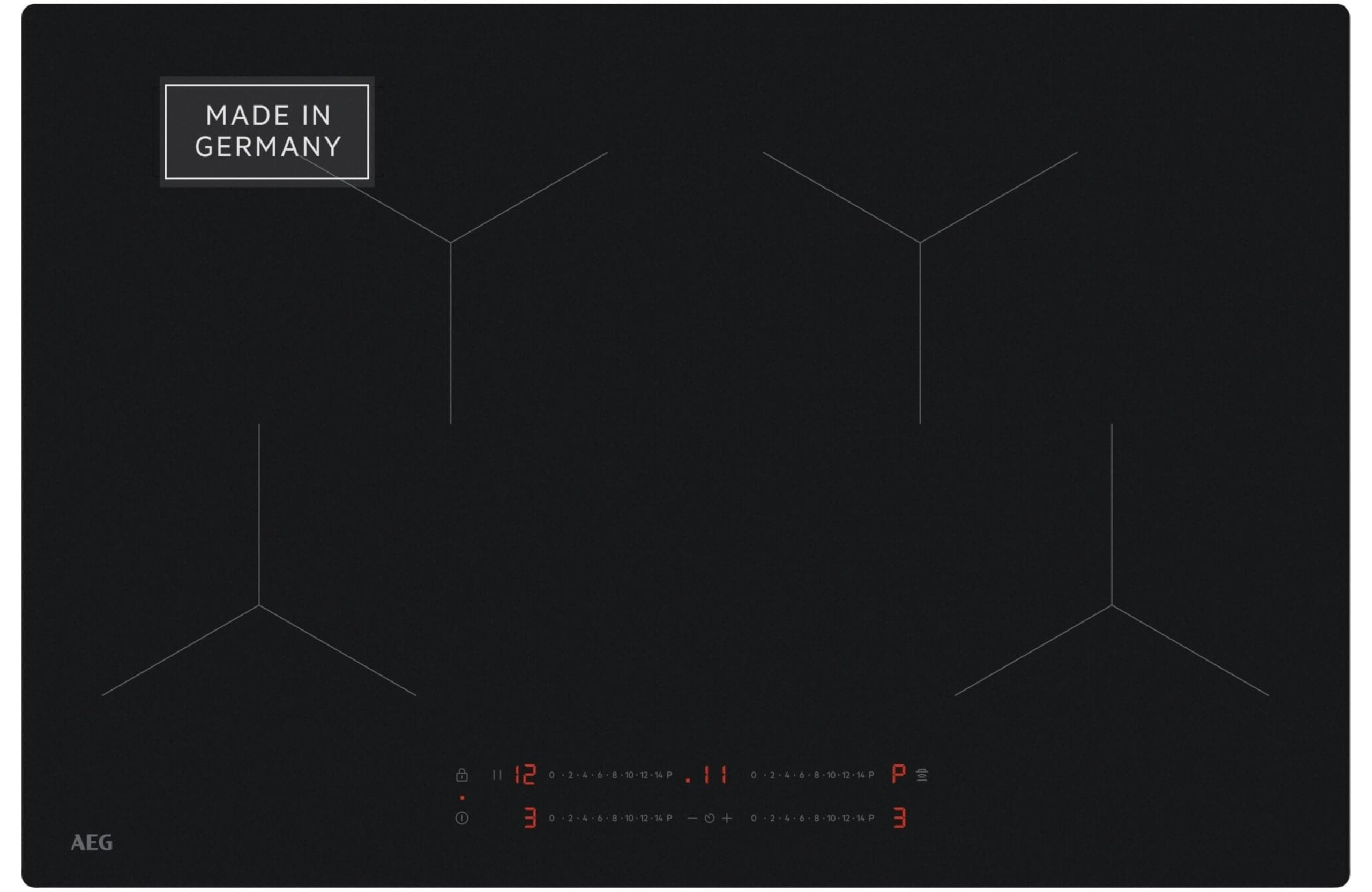 AEG Induktionskochfeld Autark 80 cm, Made in Germany, 4 Flex-Kochzonen mit kratzresistenter SaphirMattSE-Oberfläche, Powerfunktion für schnelleres Kochen, Timer, Touch-Bedienung, Rahmenlos, TO84IA0FIT Kratz-resistenz 80 cm Neuheit