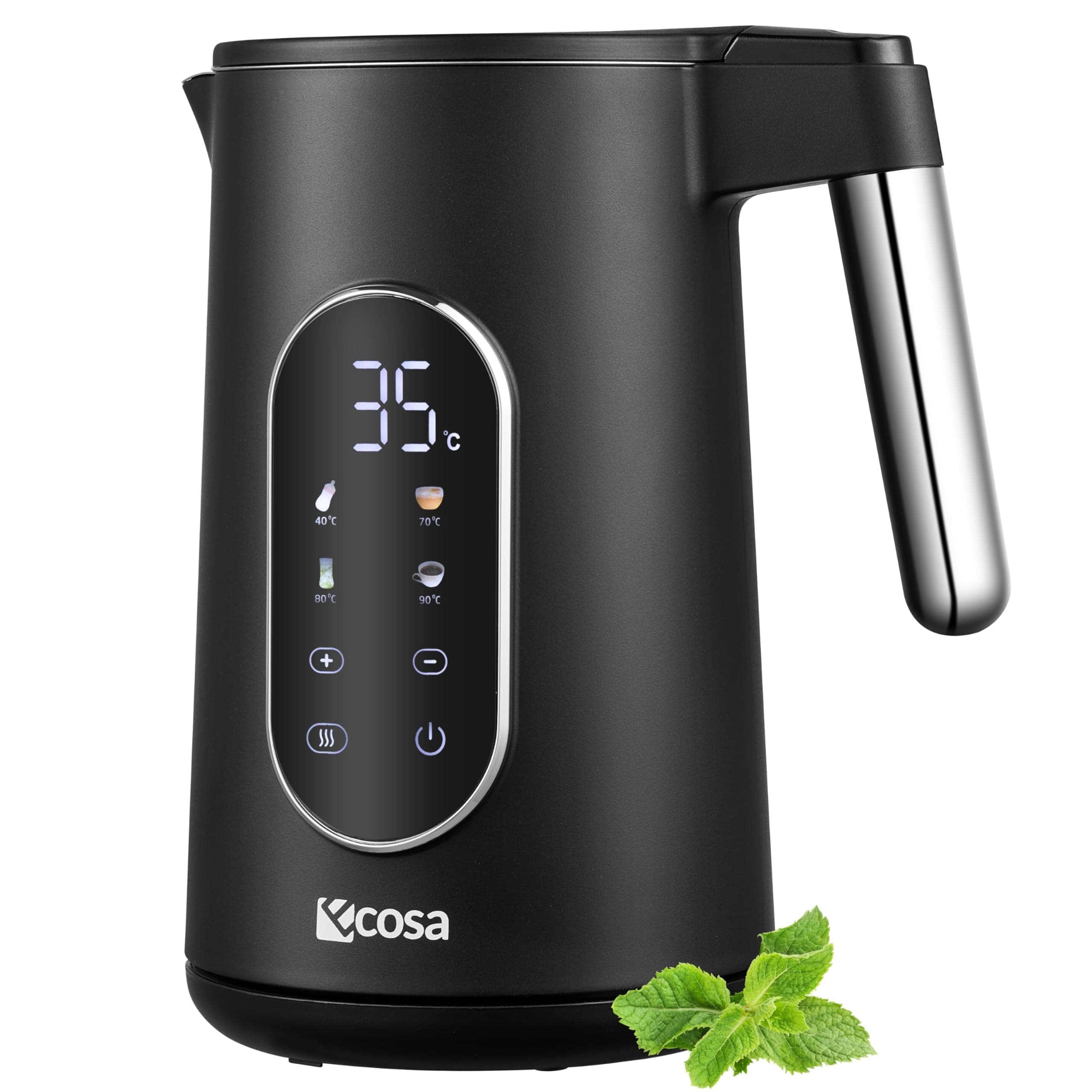 Wasserkocher Edelstahl mit Temperatureinstellung (40°C-100°C) 1,7 Liter Teekocher Warmhaltefunktion LED Display mit Temperaturwahl 2200 Watt 100% BPA FREI Wasser Kocher Water Kettle
