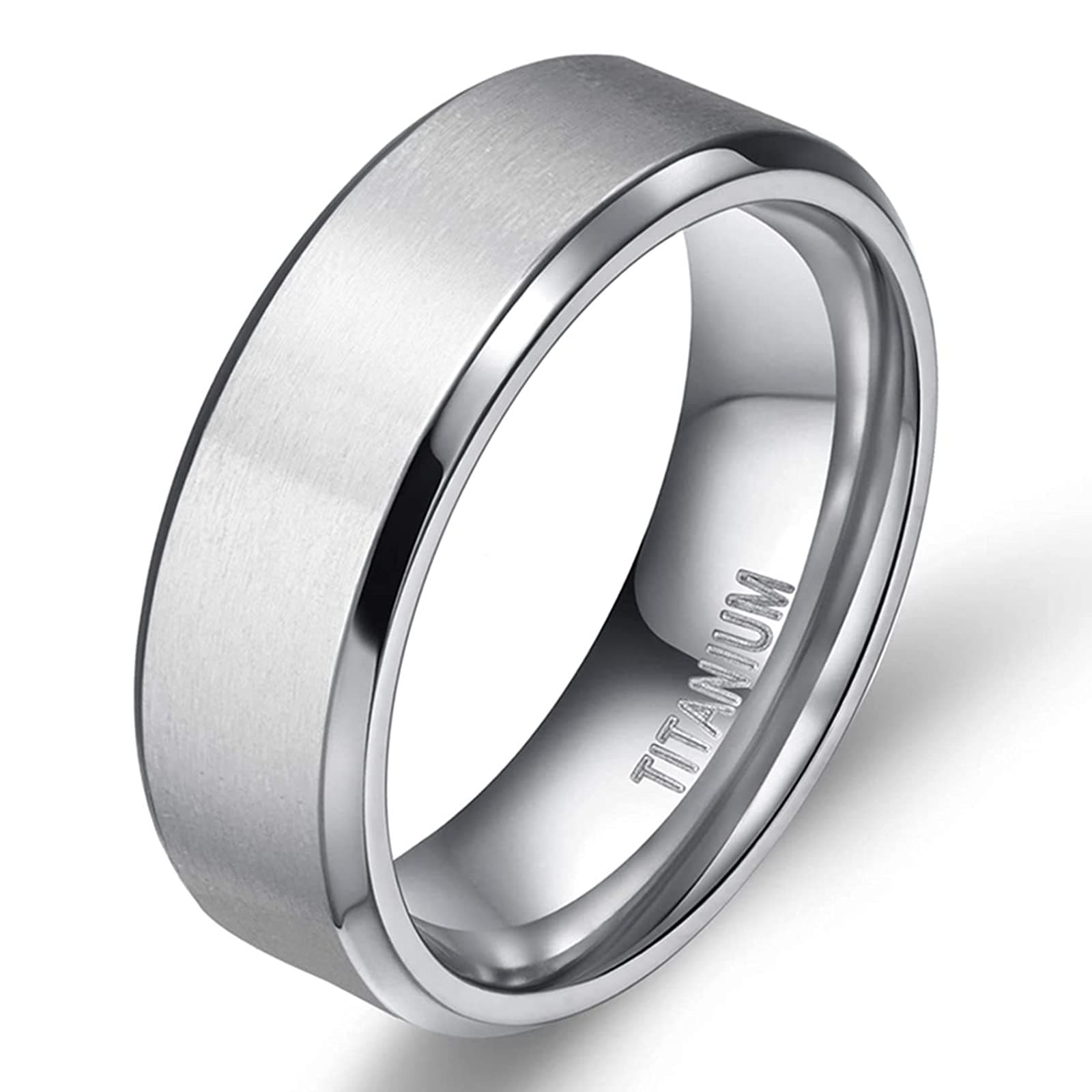 Zakk Damen Herren Ringe Titan Silber Matt Gebürstet Verlobungsring Partnerring Eheringe Trauringe 4mm 6mm 8mm 10 mm Breit 8mm 61 (19.4)