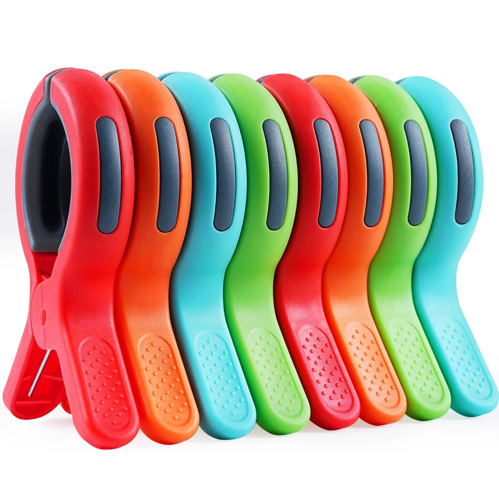 8 Stück Handtuchklammern für Strandliegen groß, Winddicht Wäscheklammern, Strandtuchklammern Handtuch klammern strandliege,Badetuch Klammern für Tägliche Wäsche, Sonnenliegen, Bettwäsche, Kleidung 4 Colors