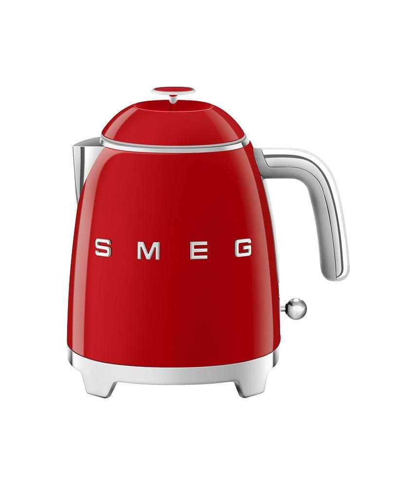 Smeg, Kleiner elektrischer Wasserkocher KLF05RDEU 0,8 L, Edelstahlfilter, Sicherheitsabschaltung, Wasserstandsanzeige, rutschfester Boden und integrierte Kabelaufwicklung, Leistung 1400W, Rot 0.8 Liter Rot