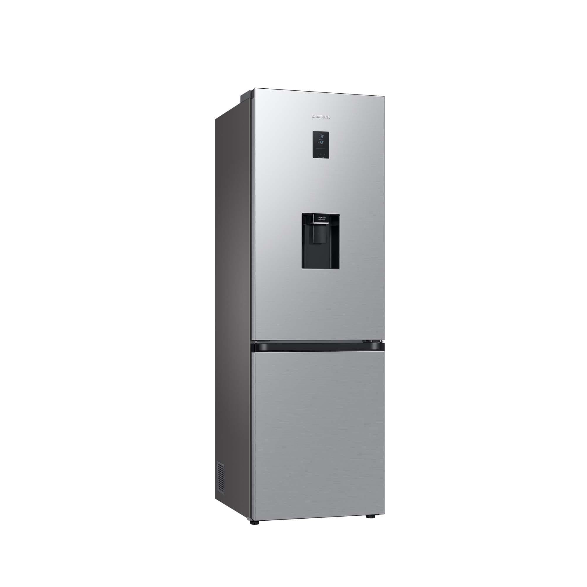 Samsung Kühl-Gefrier-Kombination, Kühlschrank mit Gefrierfach, 185 cm, 341 l Gesamtvolumen, 114 l Gefrierteil, AI Energy Mode, Wasserspender, Edelstahl-Look, RL34C652CSA/EG