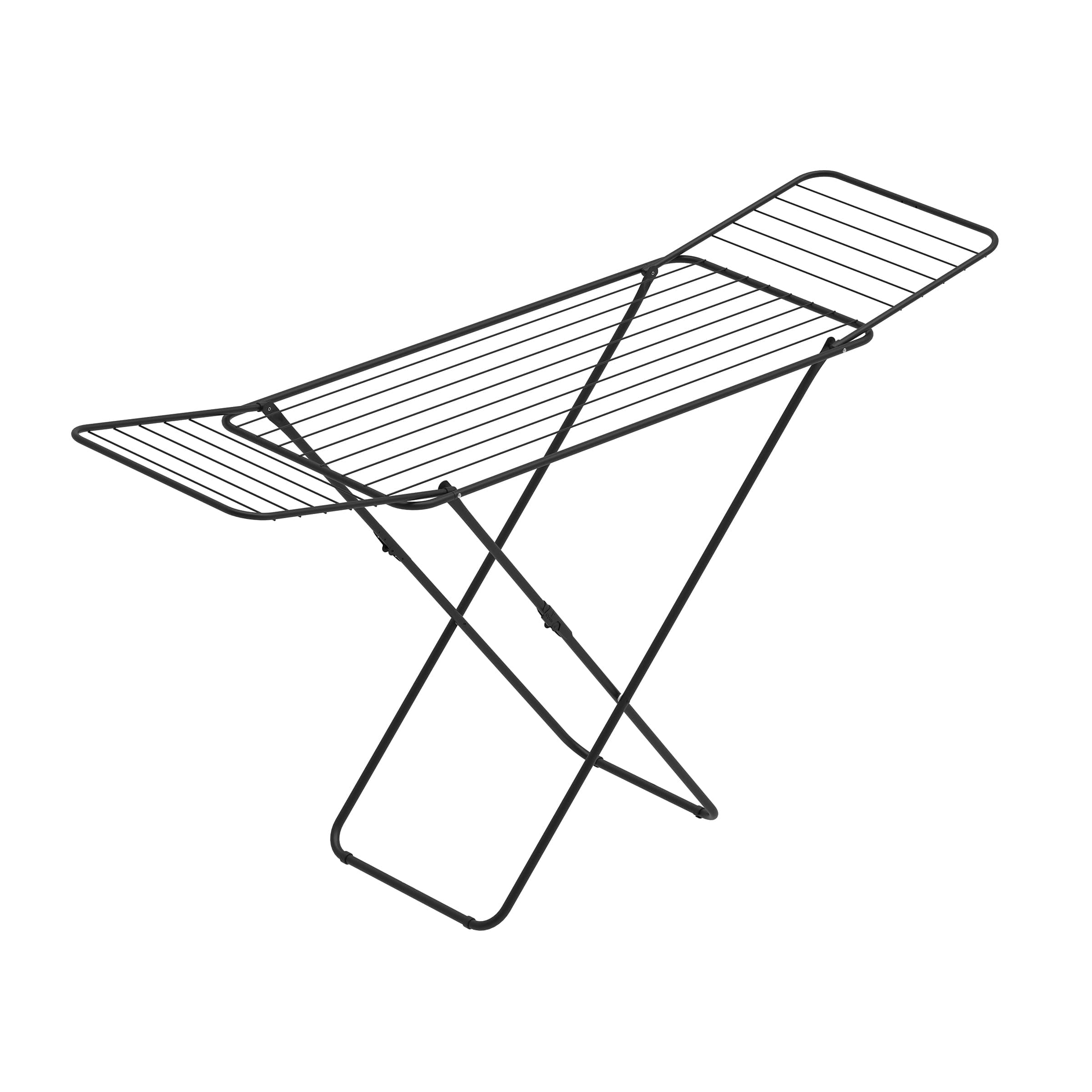 Rörets Wäscheständer Tony – verriegelbare Flügel – Sicherheitssperre – 50x181x92 cm – 18 m Trockenfläche - Design und Qualität von Schwedens stärkster Trockenständermarke (Black) Schwarz