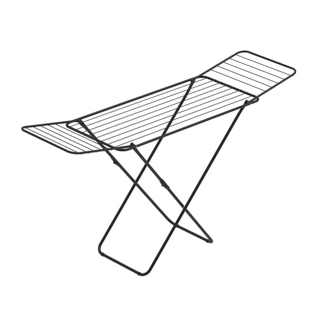 Rörets Wäscheständer Tony – verriegelbare Flügel – Sicherheitssperre – 50x181x92 cm – 18 m Trockenfläche - Design und Qualität von Schwedens stärkster Trockenständermarke (Black) Schwarz