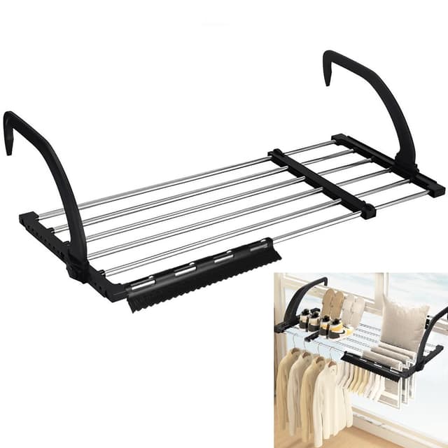 REFORUNG 1 Stück Heizkörper Wäschetrockner Edelstahl Wäscheständer Heizung 62-110cm Balkonwäschetrockner Ausziehbar Wäschehänger Balkon Hängewäschetrockner Klappbar Heizkörpertrockner für Socken