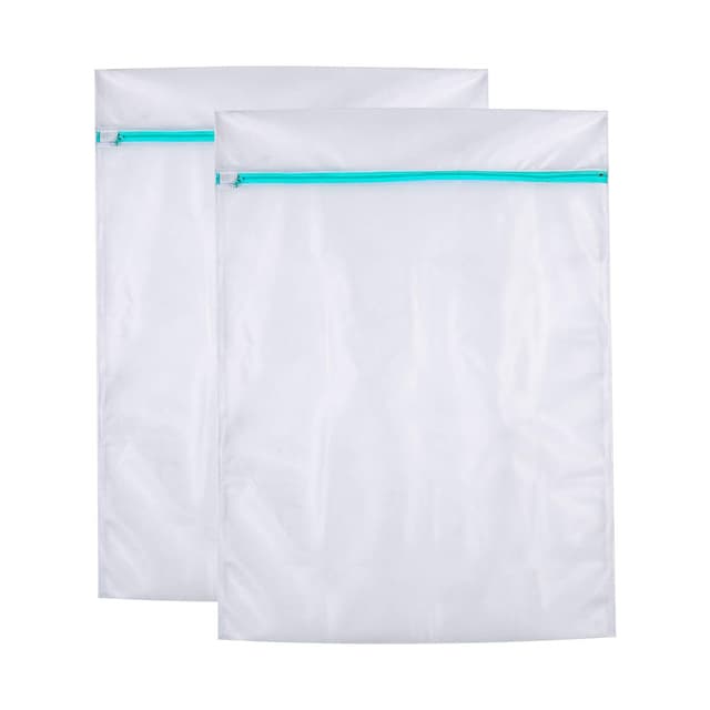 metagio 2er Pack Wäschesäcke, Extra Große Wäschenetz mit Reißverschluß für Waschmaschine, besonders strapazierfähig mit zuverlässigem Verschluss,für Vorhänge, Mäntel, Pullover, Bettwäsche,60x80cm