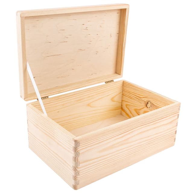 Creative Deco Holzkiste mit Deckel | 30 x 20 x 14 cm (+/-1cm) | Weihnachten Erinnerungsbox Baby Groß Holzbox mit Deckel Unlackiert Kasten | Für Dokumente, Wertsachen, Spielzeuge, Werkzeuge | ROH Natur 30 x 20 x 14 cm