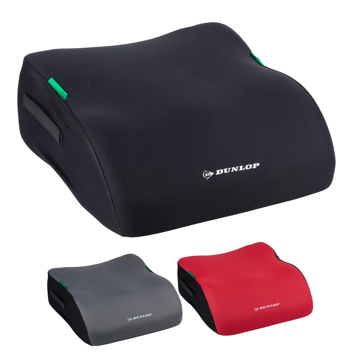 Dunlop Sitzerhöhung Auto Kinder Schwarz Kindersitzerhöhung ECE R129 - Ergonomischer Kindersitz Ab 3 Jahre - Kinderautositz Mit Waschbarem Bezug - Sitzkissen Auto Für Kinder 135-150 cm