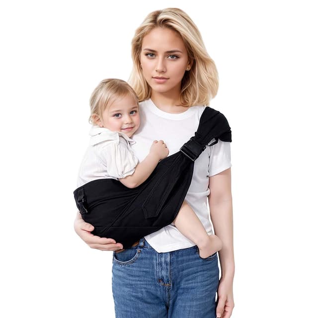 Ergonomische Babytragetuch für Neugeborene bis Kleinkind- Go Hinausgehen Baby Hüfttrage Kindertrage Hüftsitz Baby Trage Neugeboren Baby Tragegurt (0-36 Monate) (Black-1)