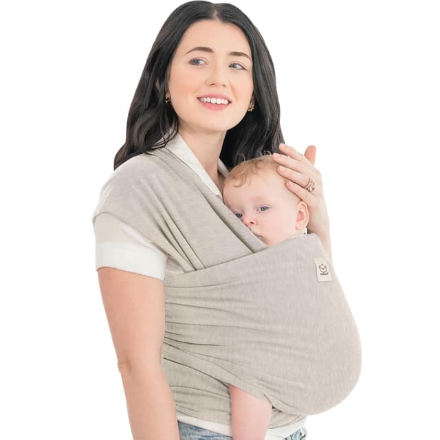 KeaBabies Babytrage Ab Geburt - Atmungsaktive Babytragetücher, Neugeborene, Kleinkind Handfreie Tragetuch, Babywickel Träger (Stone Gray)