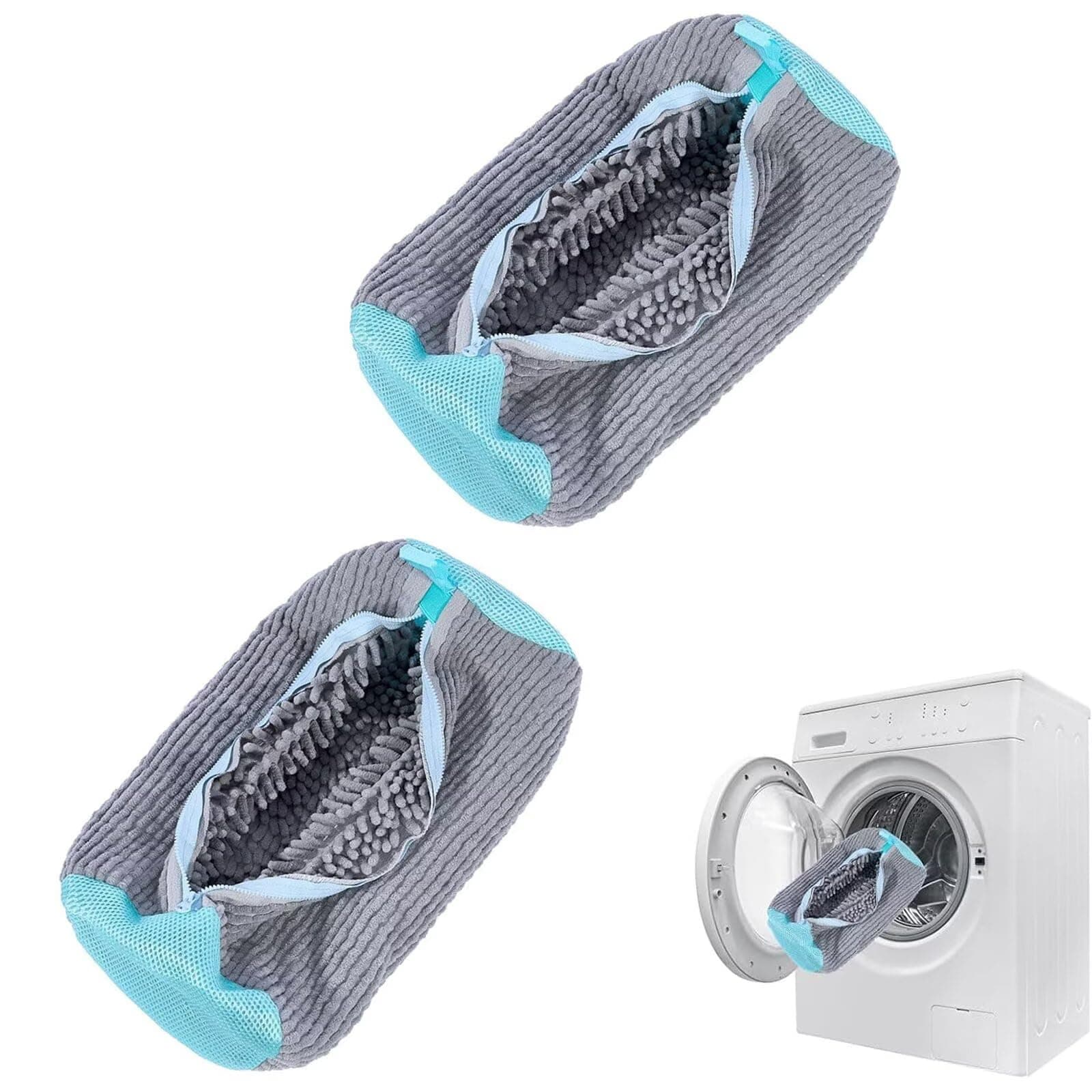 2 Stück Schuhwaschbeutel Waschmaschine, Sneaker Waschbeutel, Wiederverwendbarer Waschbeutel, Schuhe Waschbeutel, Geeignet für Sportschuhe und Tennisschuhe, Grau 2PCS Grey