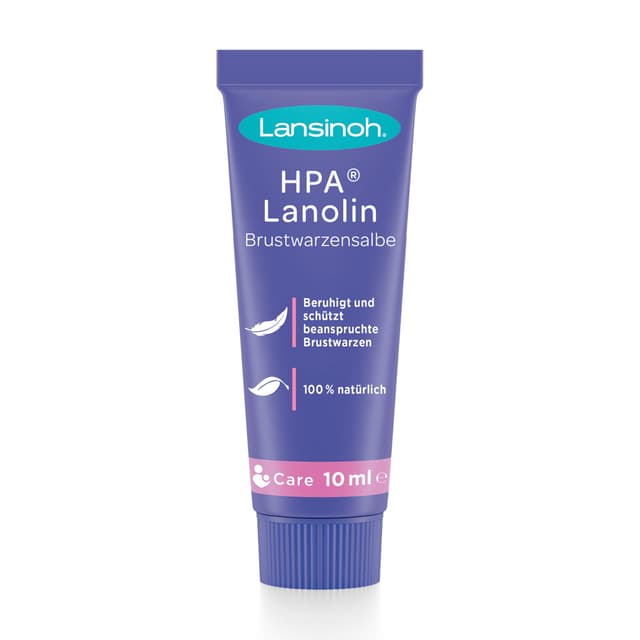 Lansinoh HPA Lanolin Brustwarzensalbe, 10 ml - 100% natürlich - beruhigt & schützt beanspruchte Brustwarzen - klimaneutral, 10940, Farblos HPA 10 ml Klimaneutral
