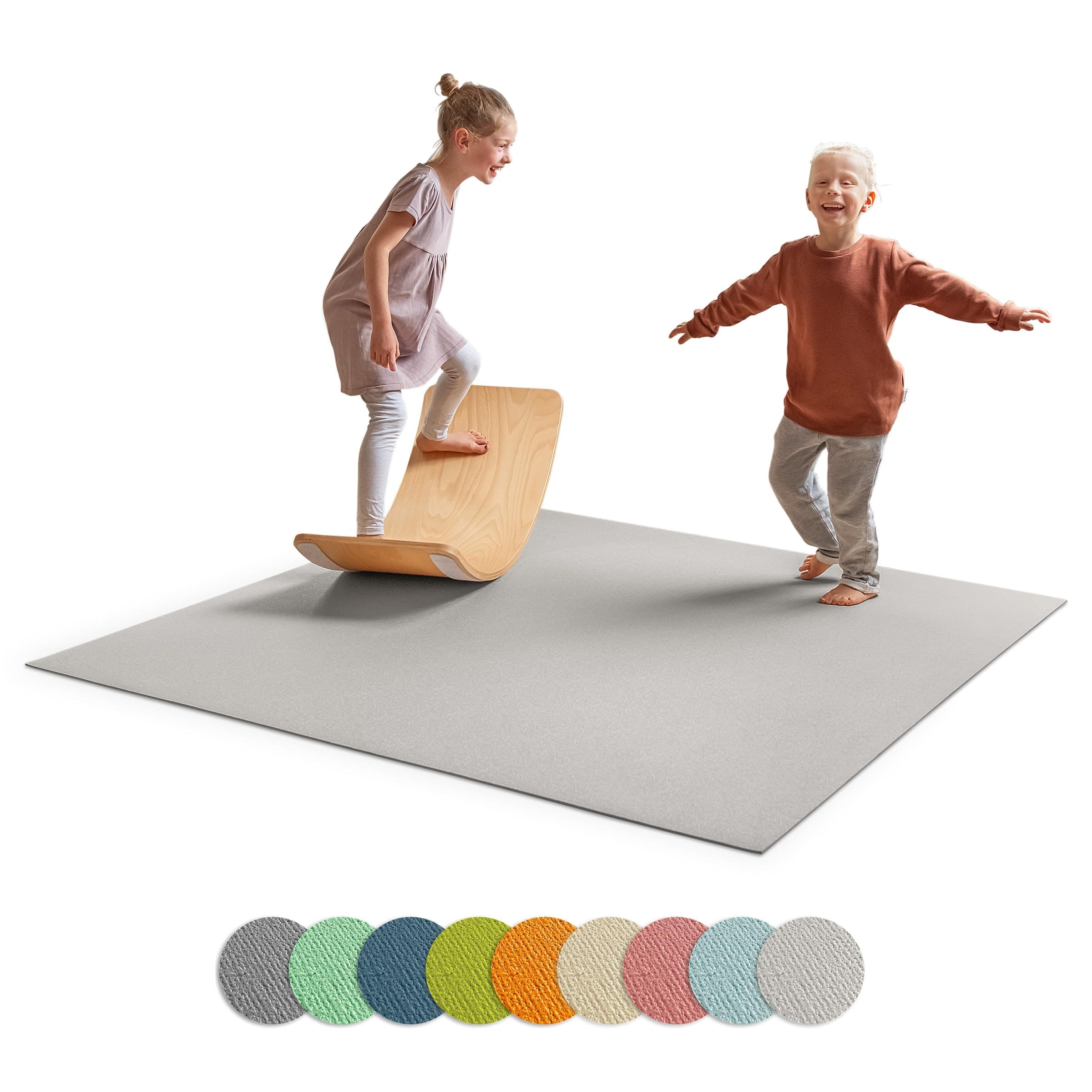 Ehrenkind® Made in Germany Anti-Rutsch Krabbelmatte Oeko-Tex Matten | Spielmatte Baby | 160x160cm HELLGRAU