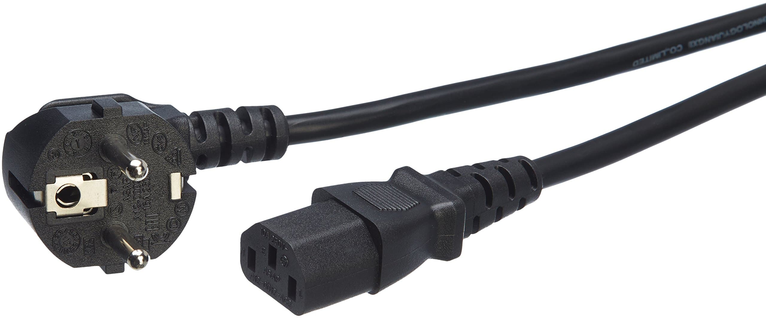 Amazon Basics Netzkabel - 3 m , Schwarz