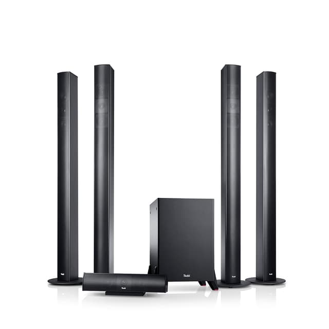 Teufel Columa 300 Mk2 L Heimkino 5.1 Set - Home Cinema Soundanlage mit Subwoofer & Aluminium Säulen Speakers, Surround Sound, HiFi Speaker System - Schwarz