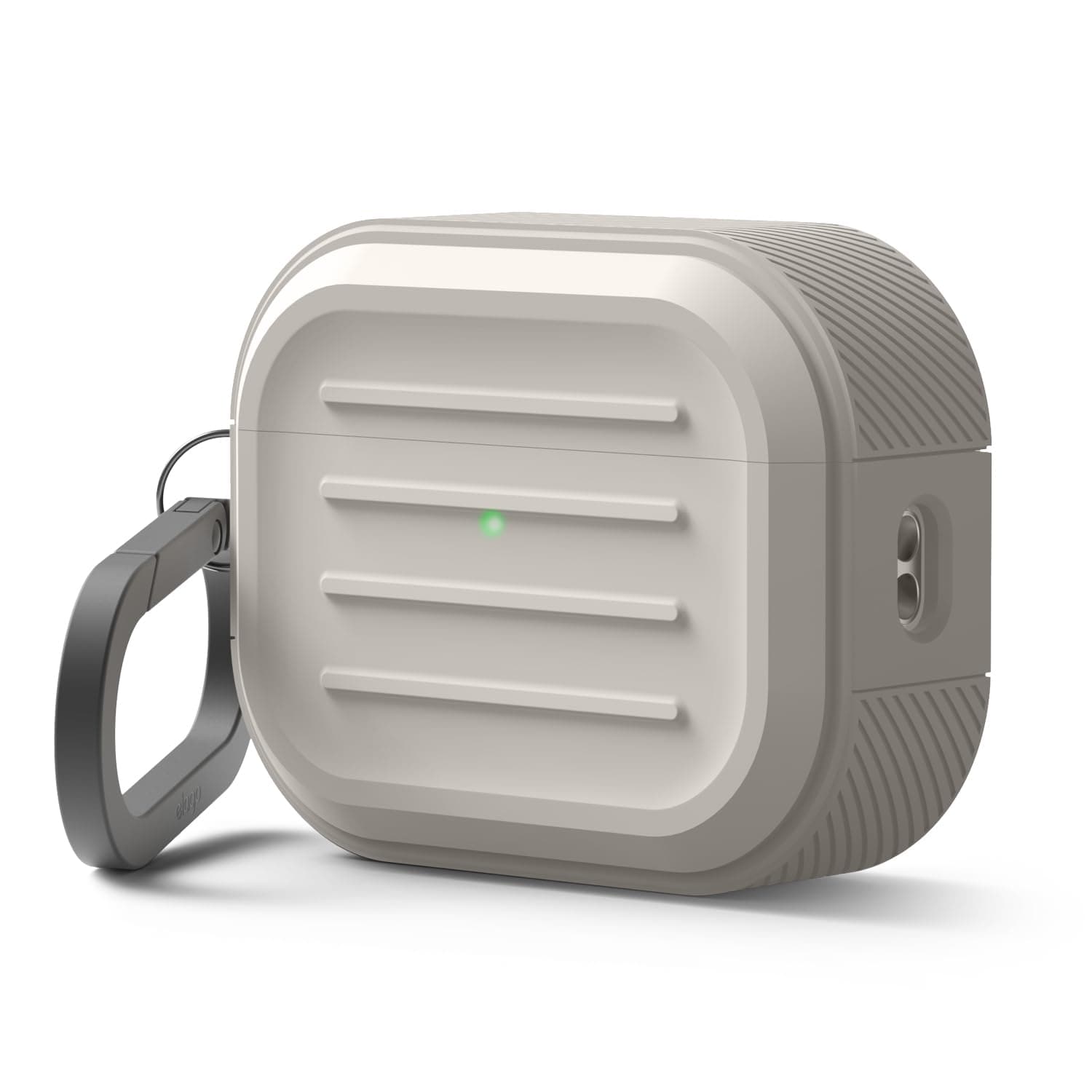 elago Armor Hülle Kompatibel mit AirPods Pro 3 - Mit Karabiner, Kabelloses Laden, Stoßfest, Vollschutz (Taupe)