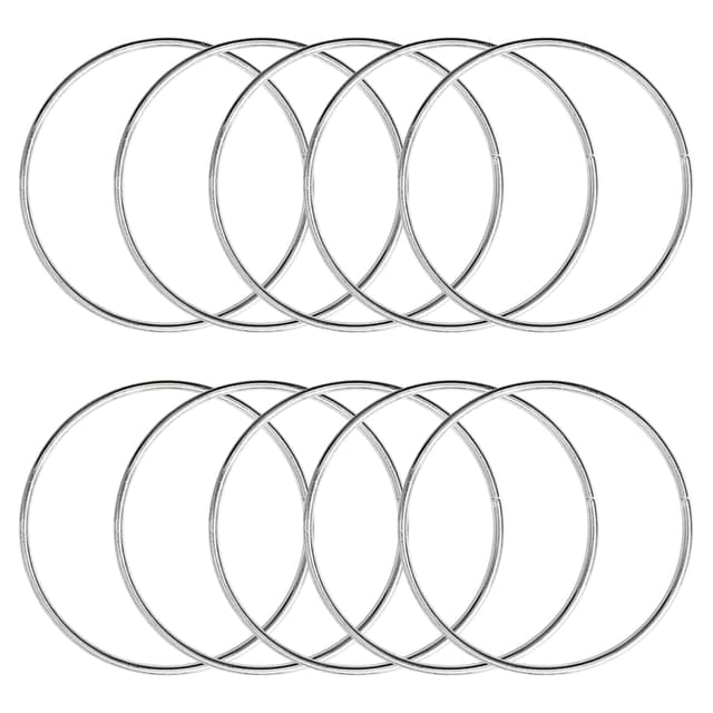 KALIONE Metallringe zum Basteln 10 Stück 5cm Silber Metallringe Metall Ringe Deko für Traumfänger Ring, Makramee Ring, Wickeltechnik, Floristik,Hochzeitskranz,Hoops Silber 5 cm
