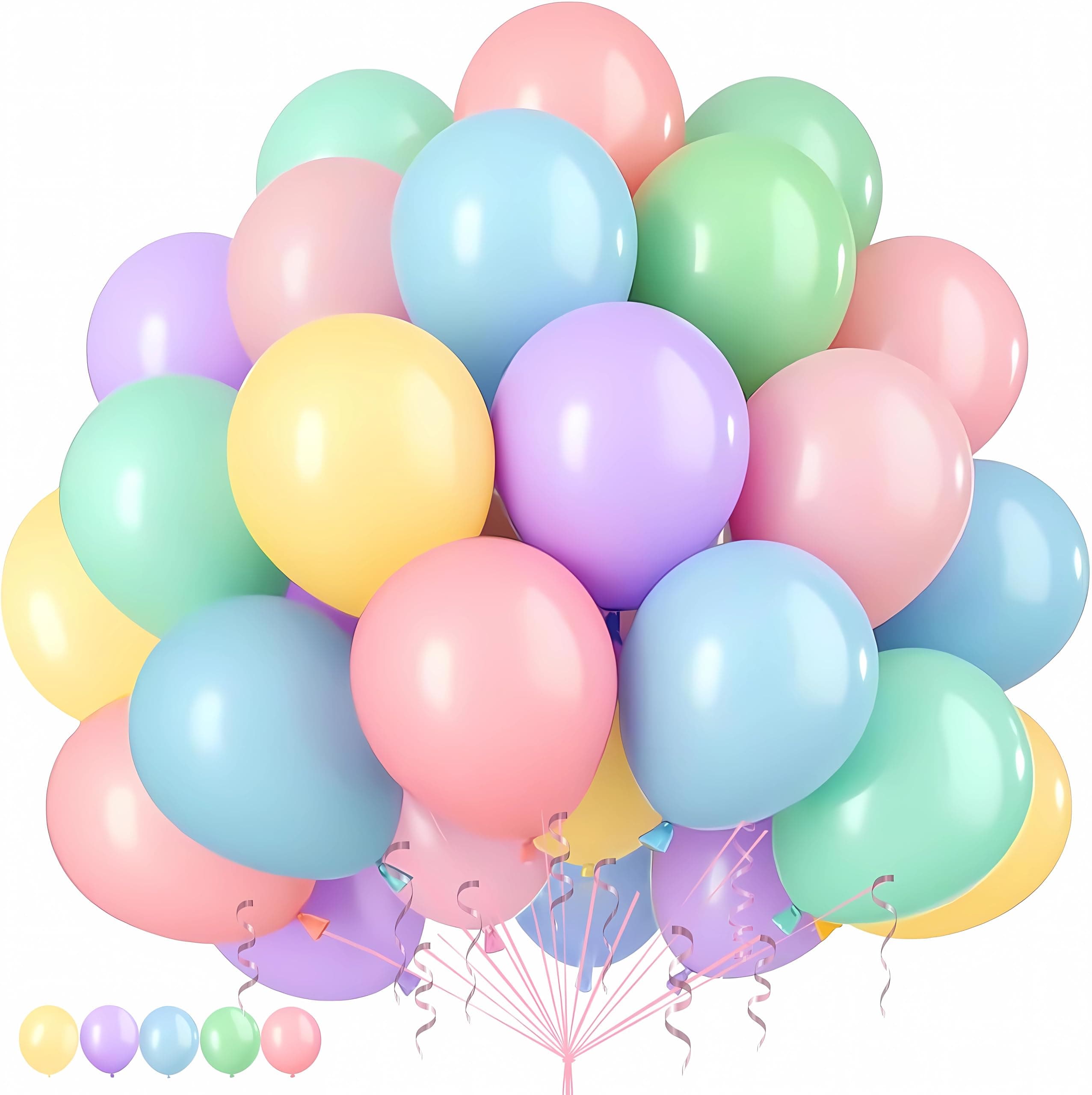 100 Luftballons Pastell,12 Zoll Makronen Ballons Helium Balloons,Bunte Luftballon Girlande,Regenbogen Luftballons Geburtstag Hochzeit Babyparty Party Deko Macaron Farbe