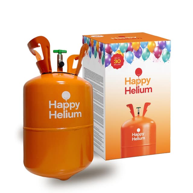 Happy Helium® Ballongas Helium für 30 Luftballons | Heliumgas mit Füllventil - Balloon Gas 200 Liter (0,2m³) für Geburtstag, Hochzeit, Party_. 1