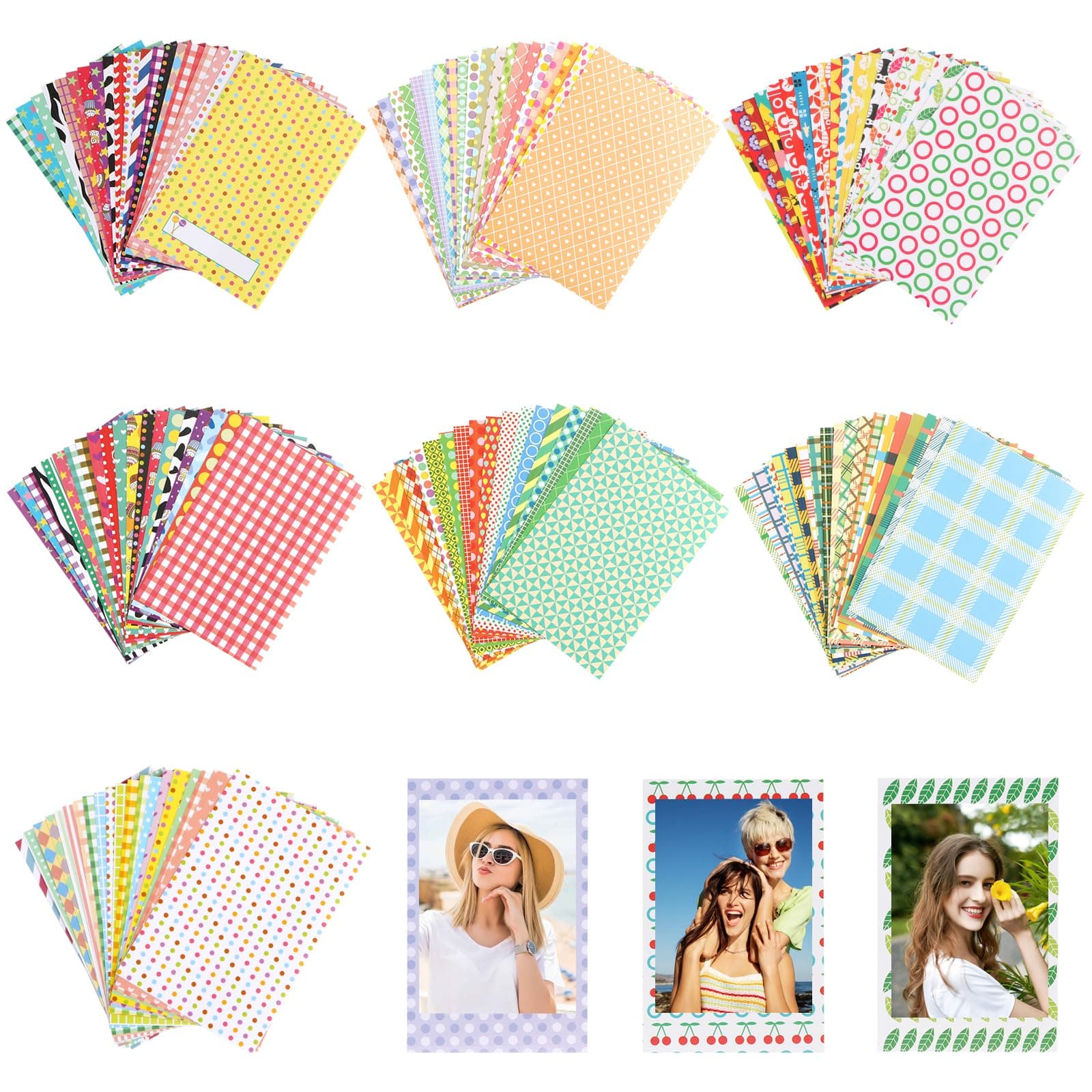 Farbigen Mini-Sofortbildrahmen, 140 Stück Foto-Bordürenaufkleber Film Fotorahmen Aufkleber für Polaroid & Fujifilm Instax Mini Film 11 9 8 70 7s Kamera Foto - Der Film ist Nicht Enthalten