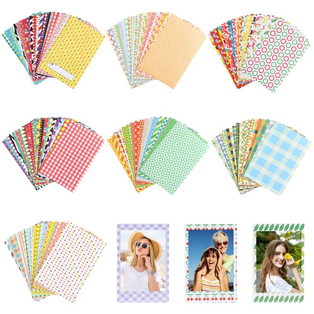 Farbigen Mini-Sofortbildrahmen, 140 Stück Foto-Bordürenaufkleber Film Fotorahmen Aufkleber für Polaroid & Fujifilm Instax Mini Film 11 9 8 70 7s Kamera Foto - Der Film ist Nicht Enthalten