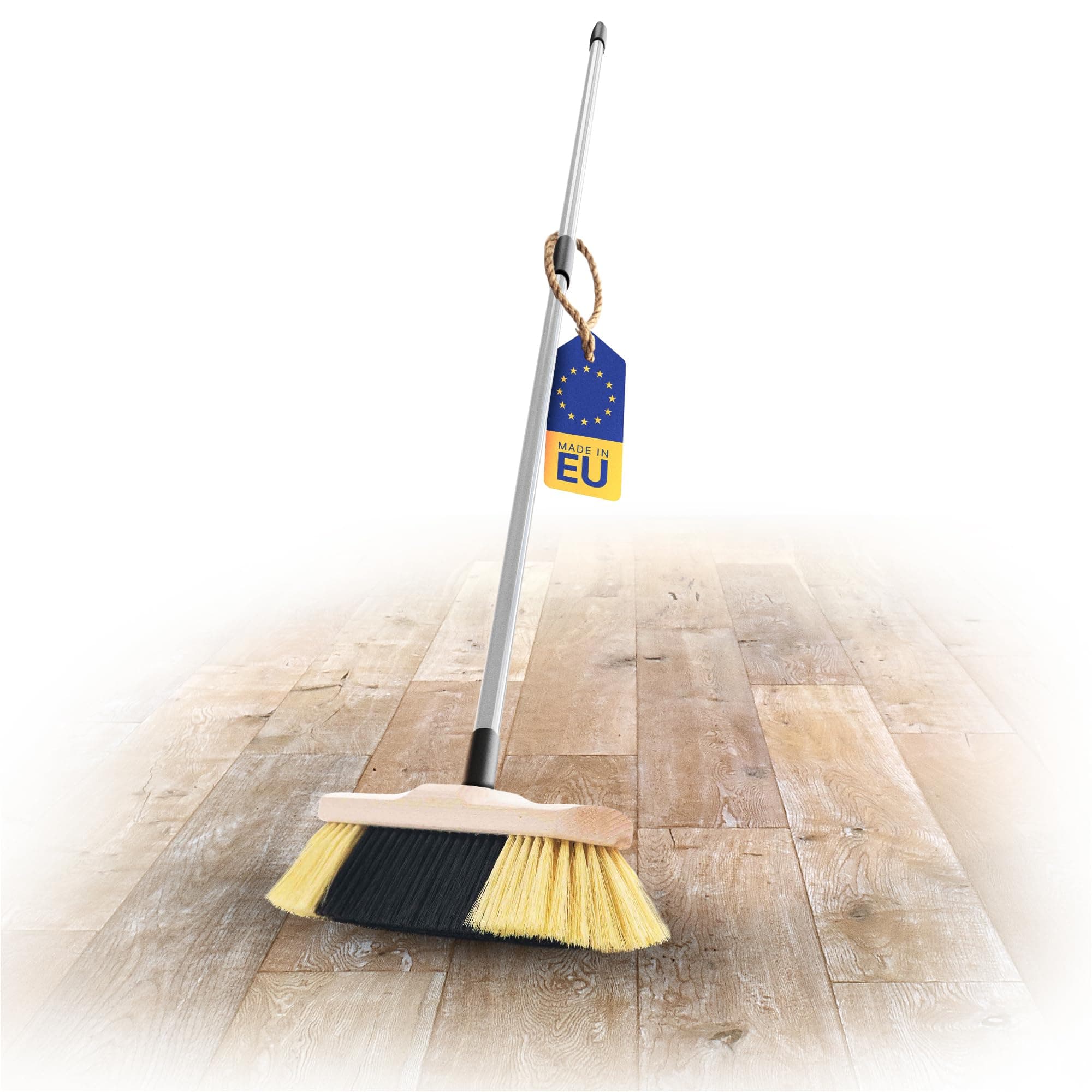 Novaliv Zimmerbesen mit Stiel FEINE KUNSTBORSTEN Besen weiche Borsten dicht besetzt Schrankbesen Holzbesen mit Teleskopstiel Künstliche PP Borsten Besen für Laminat und Parkett Stubenbesen 1 Zimmerbesen + Stiel