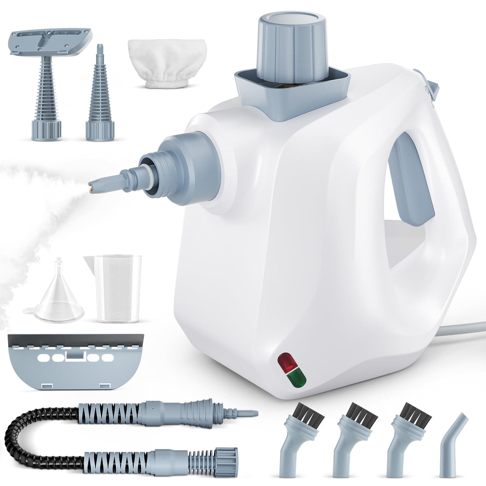 Dampfreiniger Handgerät,Tragbarer Dampfreiniger mit 10 Zubehörteilen,Mehrzweck Dampfreiniger für Zuhause von Tapeten,Boden,Teppich,Sofa,Polstermöbel,Auto,Fliesen,Polster,Bad Steam Cleaner