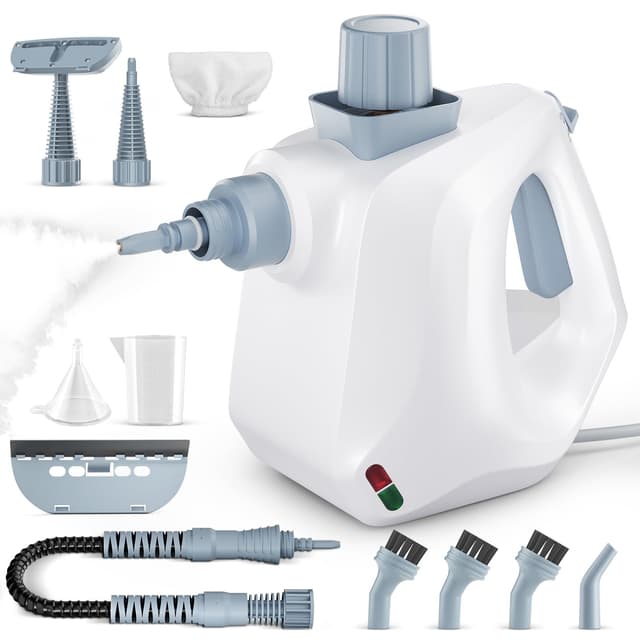 Dampfreiniger Handgerät,Tragbarer Dampfreiniger mit 10 Zubehörteilen,Mehrzweck Dampfreiniger für Zuhause von Tapeten,Boden,Teppich,Sofa,Polstermöbel,Auto,Fliesen,Polster,Bad Steam Cleaner