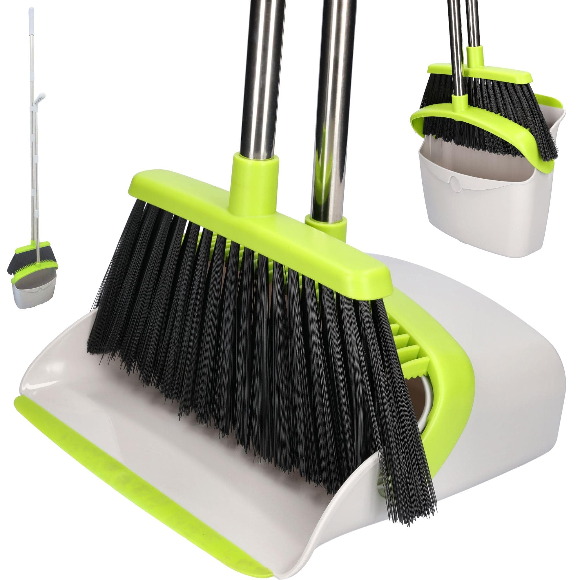 ToolSpace Besen mit Stiel Kehrschaufel mit Langem Stiel 130 cm für Besser RÜCKEN Kehrgarnitur Kehrschaufelset mit 180 Grad Drehbar Ausziehbares Kehrset Broom und Dustpan Set für Haus Büro Lobbykehr 2-in-1-Set: Besen + Schaufel Angebot bei HelloDeals