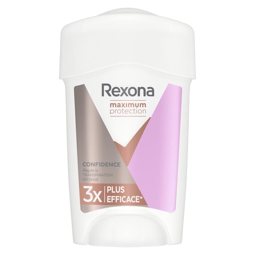 Rexona Women Maximum Protection Anti Transpirant Deo Creme Confidence Deodorant mit 96 Stunden Schutz gegen starkes Schwitzen und Geruch mit 3x Schutz bei Stress, Hitze & Bewegung 45 ml 45 ml (1er Pack)