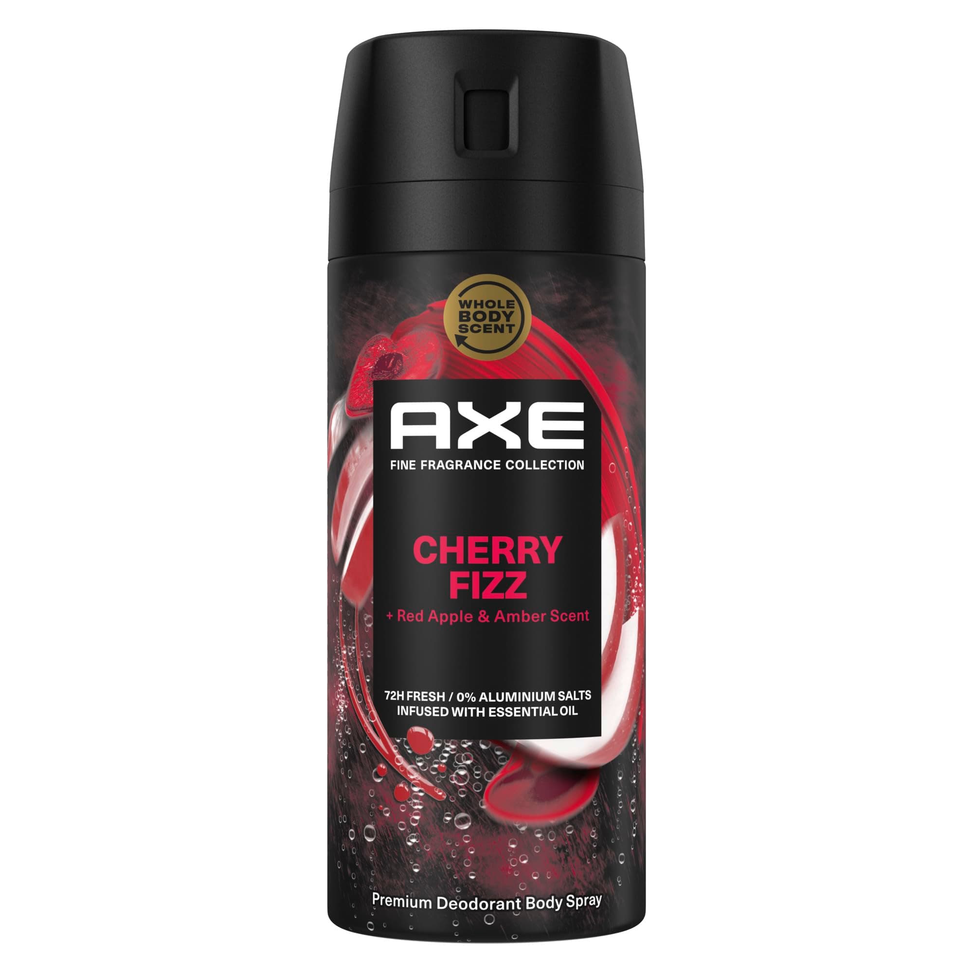 Axe Premium Bodyspray Cherry Fizz Deo ohne Aluminiumsalze für 72 Stunden Frische 150 ml Cherry Fizz 150 ml (1er Pack)