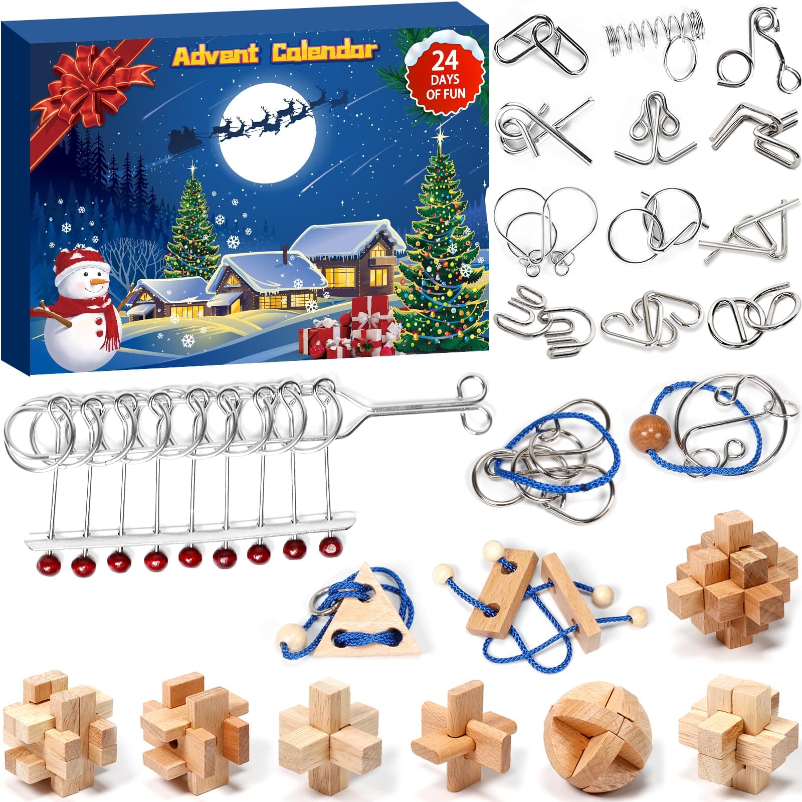 Adventskalender 2025 Rätsel für Erwachsene Frauen Männer Weihnachten Countdown-Kalender 24 Tage für Mädchen Jungen Teens Angebot bei HelloDeals
