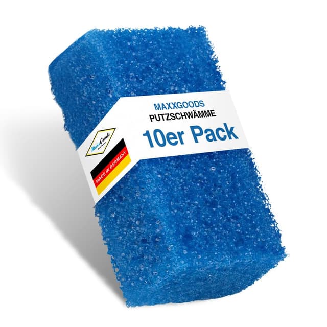Gundel-Putz Putzschwamm Set 10 Pack, Blau - Reinigungsschwämme - Schmierfrei, Kratzfrei & Schonend für alle Oberflächen - Spülschwamm und Topfreiniger - Schwamm für Putzsteine (11x6x4cm) Blau - 10 Stück