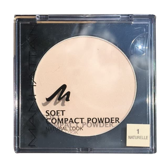 Manhattan Soft Compact Powder, Helles Kompakt Puder mit Puderquaste für einen matten, ebenmäßigen Teint, Farbe Naturelle 1, 1 x 9g 1 Naturelle 9 g (1er Pack)