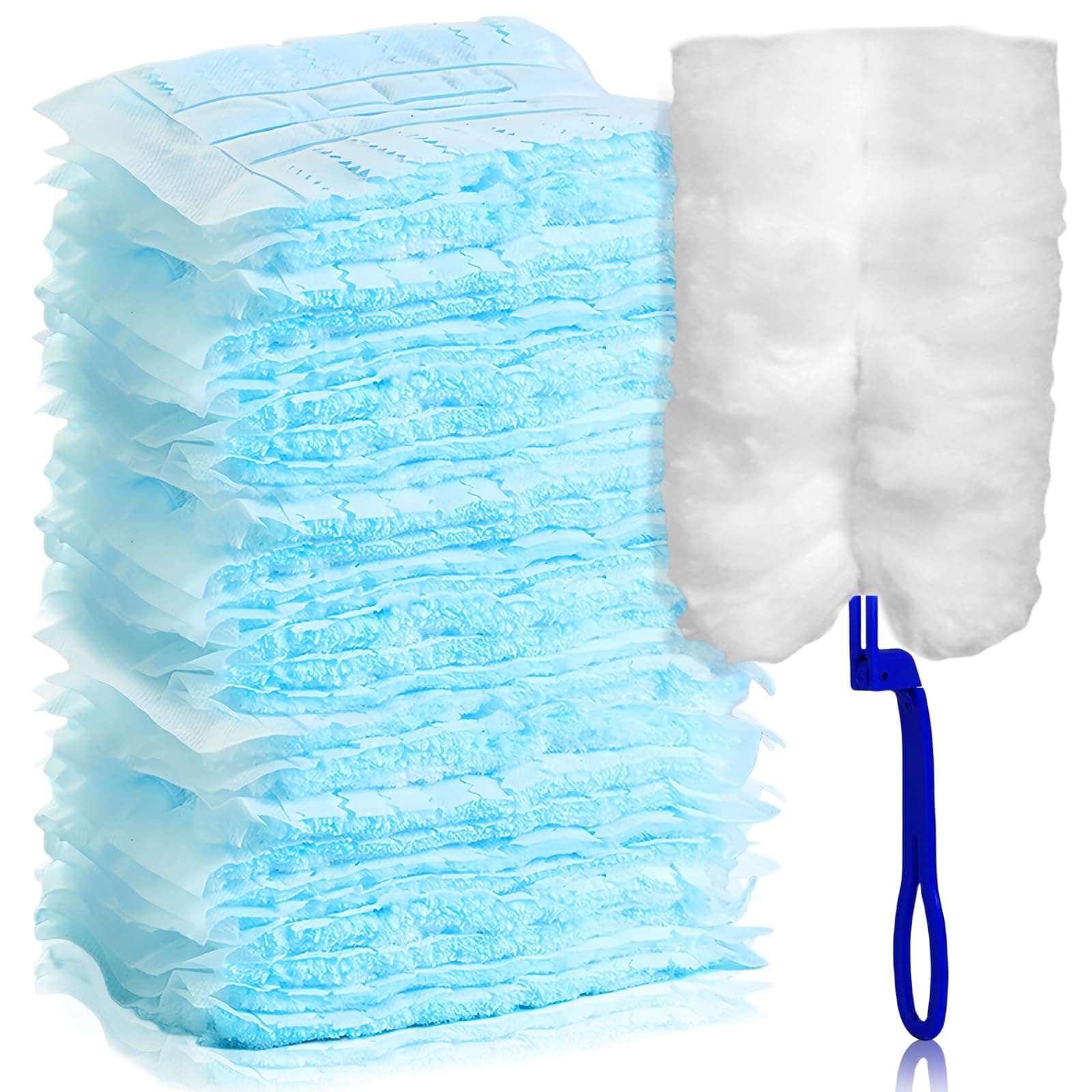 50 Stück Staubmagnet Staubwedel Nachfüllpack für Swiffer, Mikrofaser Staubwischer mit 1 Handgriff von Staub Schmutz Auto Angebot bei HelloDeals