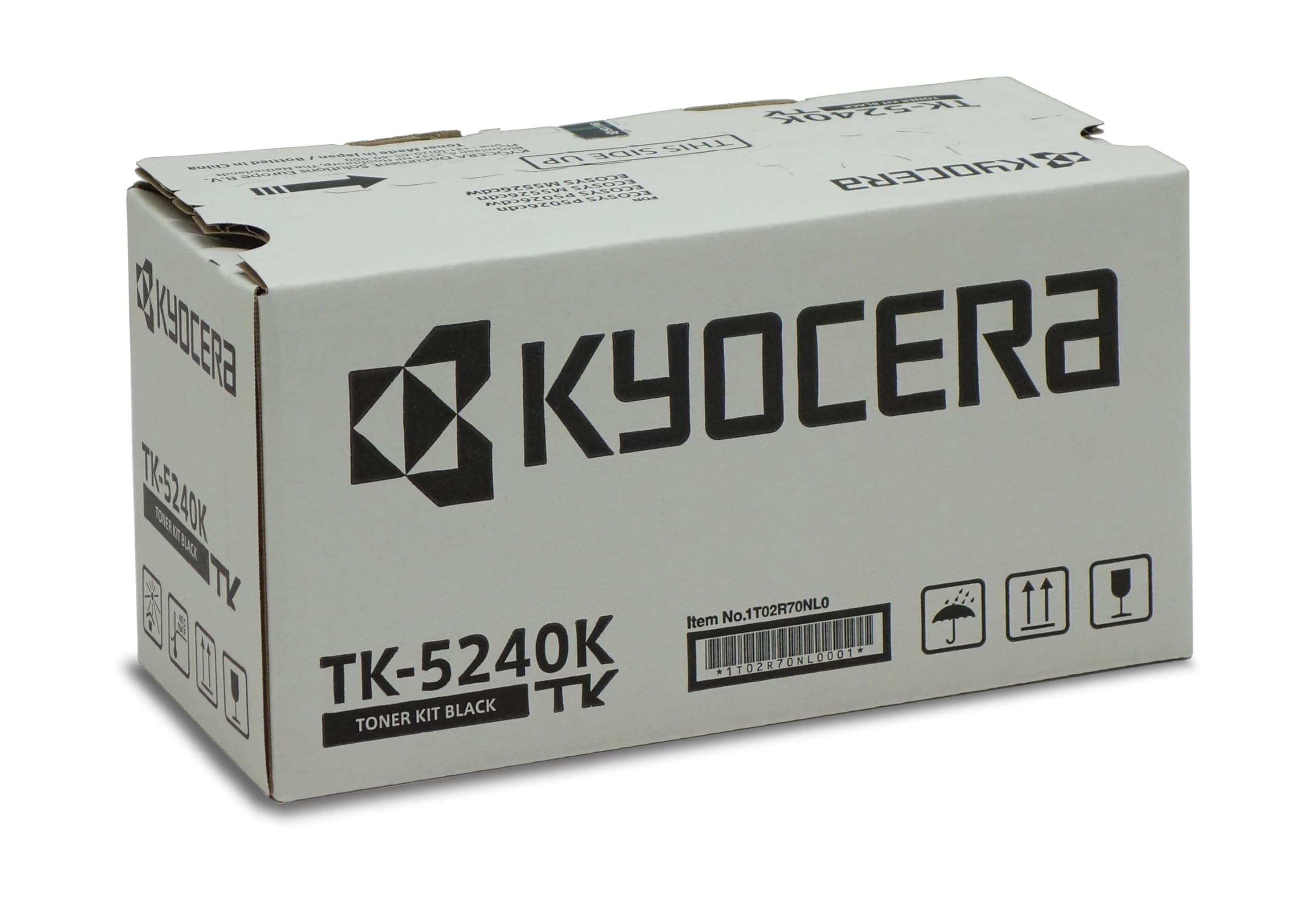 Kyocera TK-5240K Toner Drucker Schwarz, Original Tonerkartusche 1T02R70NL0. Drucker Toner kompatibel für ECOSYS M5526cdn, ECOSYS M5526cdw, ECOSYS P5026cdn, ECOSYS P5026cdw