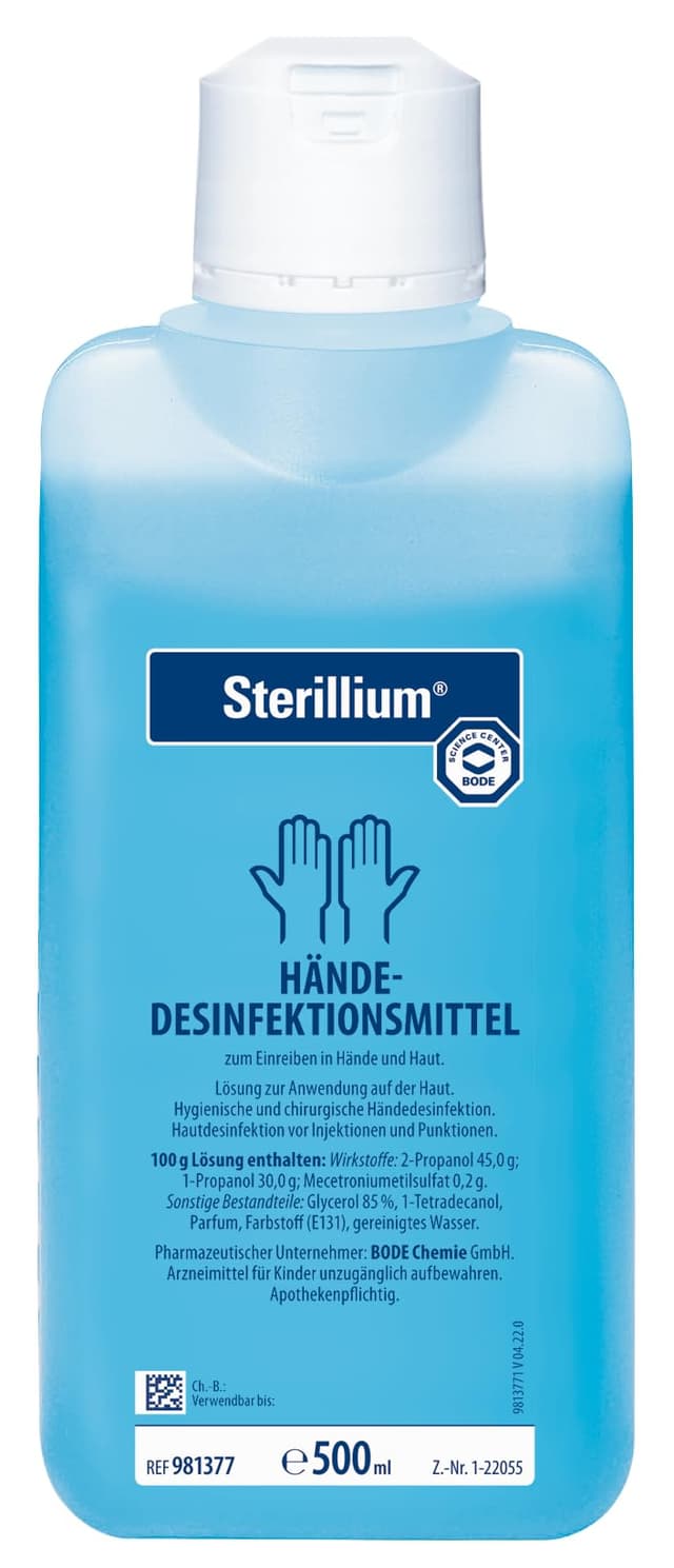 Sterillium: alkoholisches Hände-Desinfektionsmittel mit sehr guter Hautverträglichkeit, 500ml 1 Stück