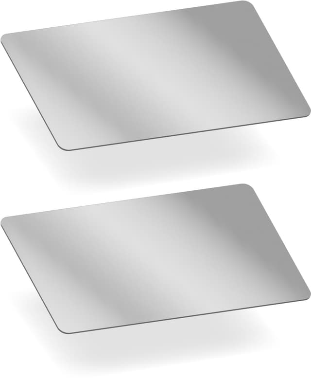 MAGATI Handspiegel - doppelseitiges, ultraflaches, kompakter Spiegel aus Kunststoff für Geldbörse und Tasche, Kleiner Kosmetikspiegel, Schminkspiegel 8x4.5cm, 2 Stück 8L x 4.5B cm 2er