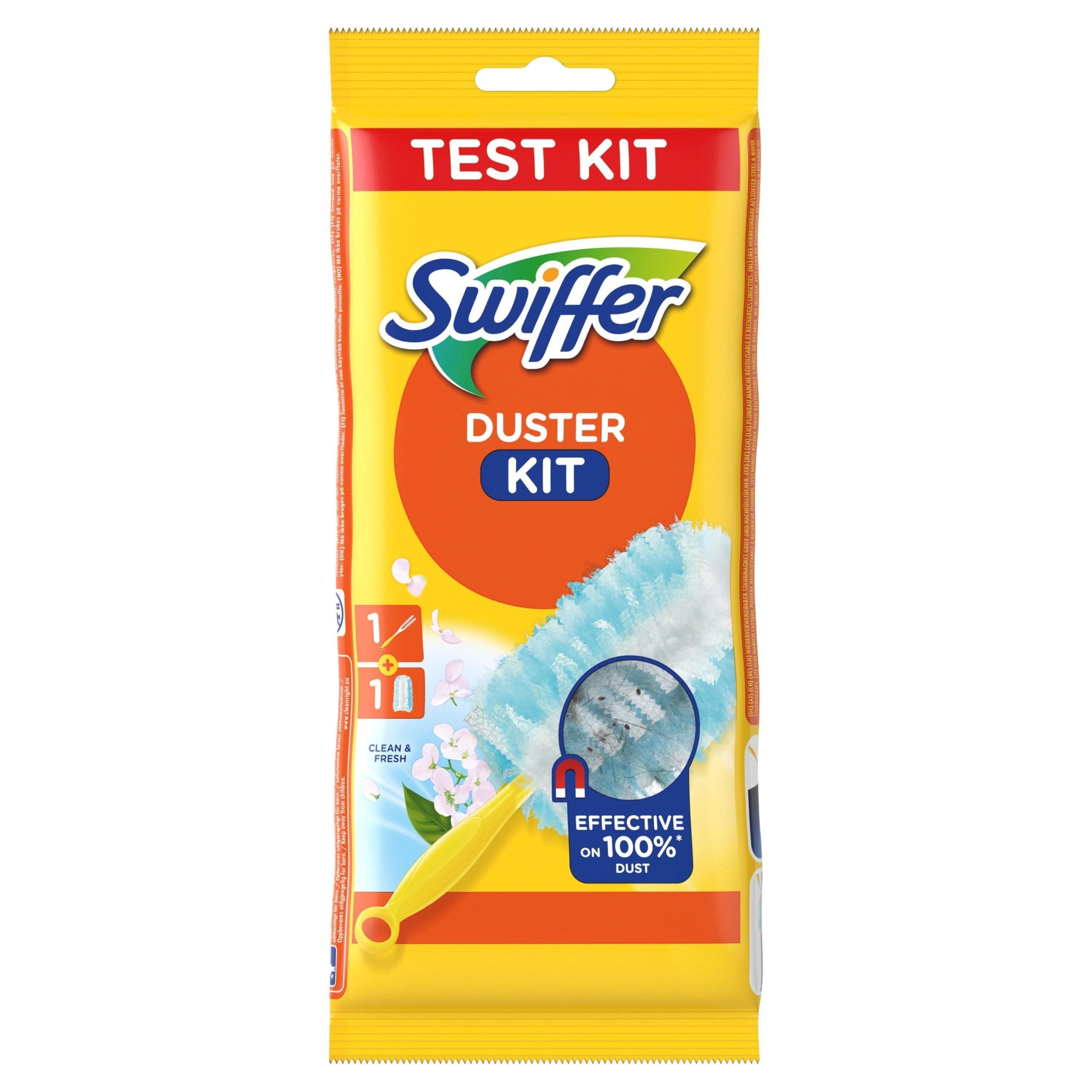 Swiffer Staubmagnet Starter-Set (1 Griff + 1 Tuch) Fängt Und Schließt 3-mal Mehr Staub Und Haare Ein Als Herkömmliche Staubwedel