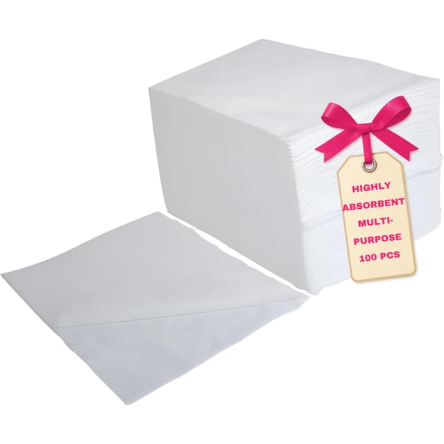 LALILL Einweghandtücher 70x40 cm – 100 Stück Handtuch saugstark & weich Vliestücher – Für Baby, Kosmetik, Sauna, Hund, Pflege, Urlaub, Pedikure, Senioren - hygienische Folienverpackung Einweghandtücher 100 Stück