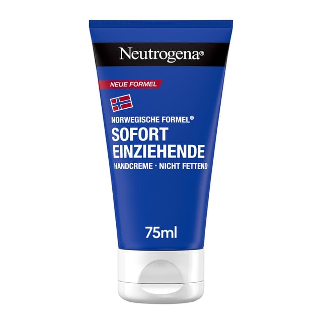 Neutrogena Sofort einziehende Handcreme, leichte und nicht fettende Feuchtigkeitscreme mit Glycerin + Vitamin E bei trockenen, rissigen Händen 75 ml 75 ml (1er Pack)