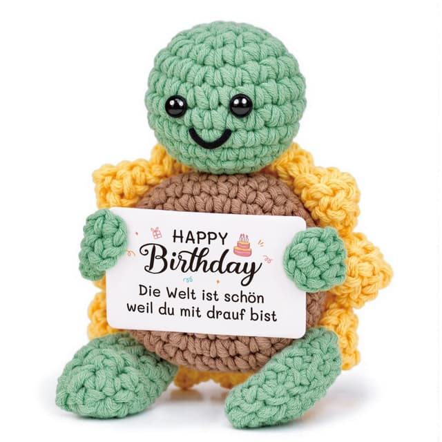 CheriGift Positive Sonnenblumenschildkröte Geburtstagsgeschenk für Frauen, Handgemachte Schildkröten Glücksbringer, Mutmacher Pocket Hug Figuren Geschenk für Freundin Frau Mama, 2.8x2x3.9 inches