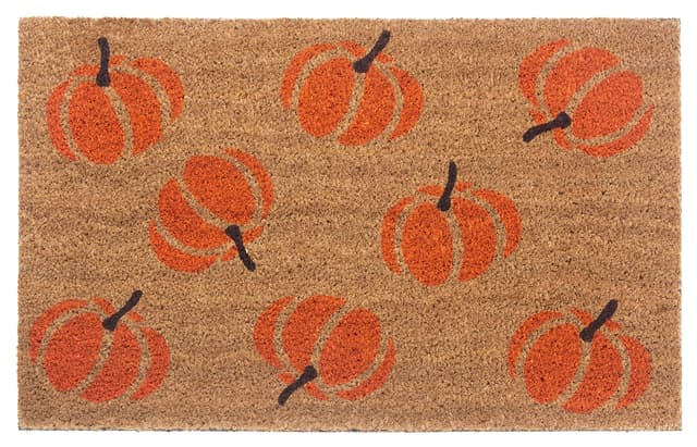 Hanse Home Kokos Fußmatte Halloween für Innen - Schmutzfangmatte Natur, Kokosmatte Kürbis Orange, Fußabtreter rutschfest für Flur, Terrasse, Eingangsbereich - 45x75cm 45 x 75 cm (Rechteckig) Kürbis Orange