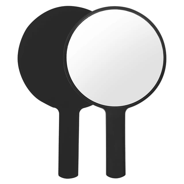 Naapesi Handspiegel,Professioneller Handspiegel mit Griff,Schminkspiegel Runde Form,Friseure Rasierspiegel Kosmetikspiegel,Runde Taschenspiegel für Handheld, Zuhause,Reisenutzung (Schwarz)